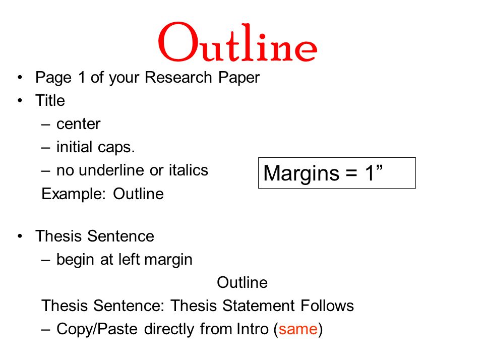 Thesis Statement Sentence Outline
